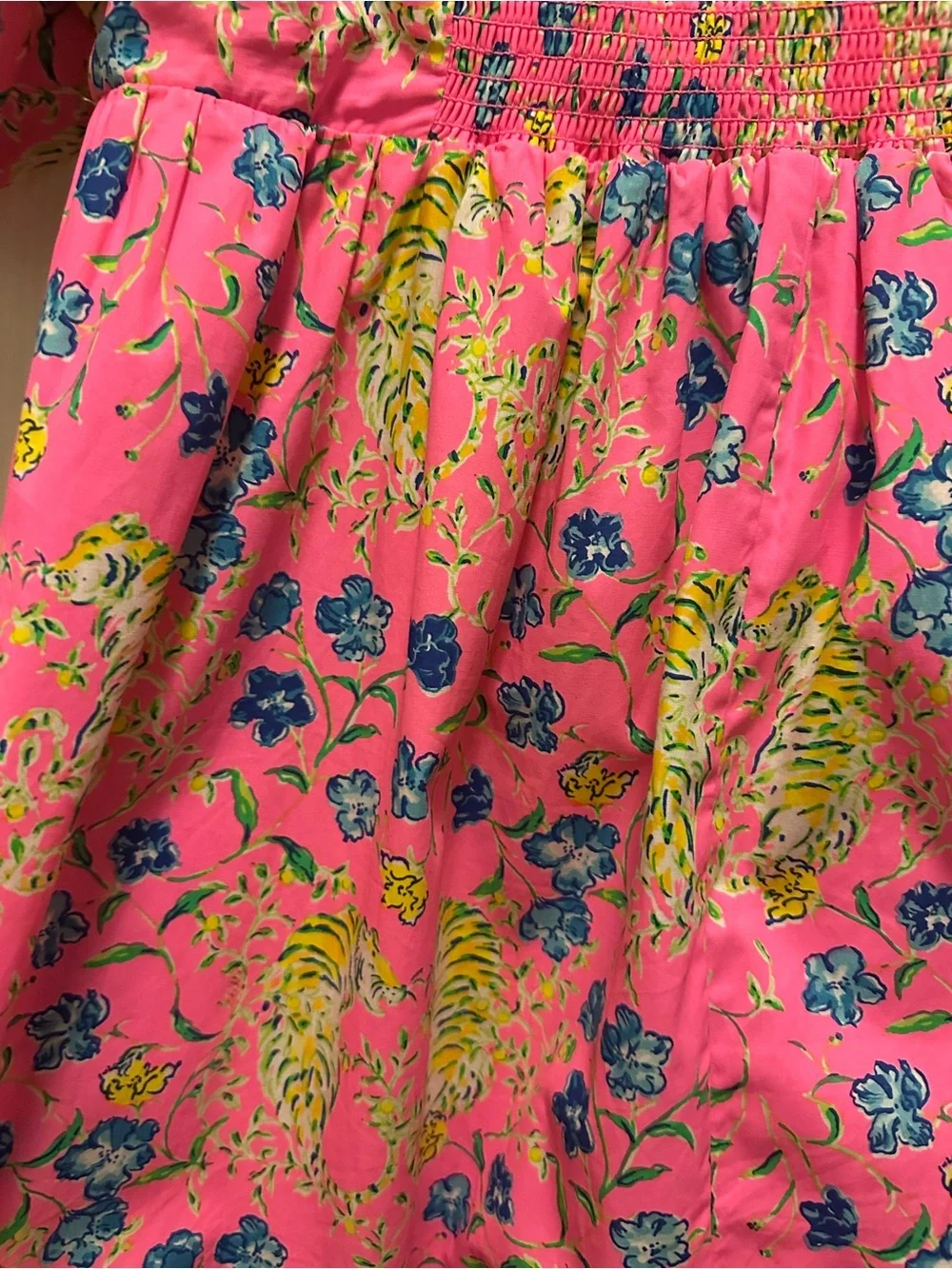 Lilly Pulitzer Kay Babydoll Dress in Prosecco Pink Tigress Garden - Picture 4 of 14